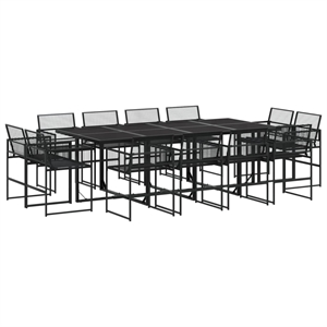 vidaXL Poly Rattan Garden Dining Set in Black