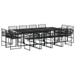 vidaXL Poly Rattan Garden Dining Set in Black