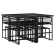 vidaXL 9 Piece Garden Dining Set in Black