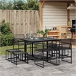 vidaXL 9 Piece Garden Dining Set in Black