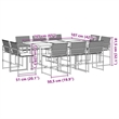 vidaXL 11 Piece Poly Rattan Garden Dining Set in Black/Cream White