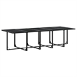 vidaXL 14 Piece Poly Rattan Garden Dining Set in Black/Cream White
