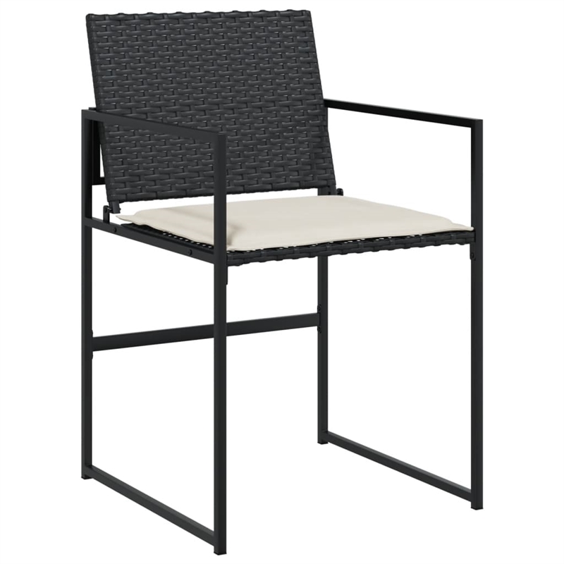 vidaXL 14 Piece Poly Rattan Garden Dining Set in Black/Cream White