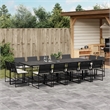 vidaXL 14 Piece Poly Rattan Garden Dining Set in Black/Cream White
