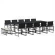 vidaXL 15 Piece Rattan Garden Dining Set in Black/Cream White