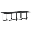 vidaXL 15 Piece Rattan Garden Dining Set in Black/Cream White