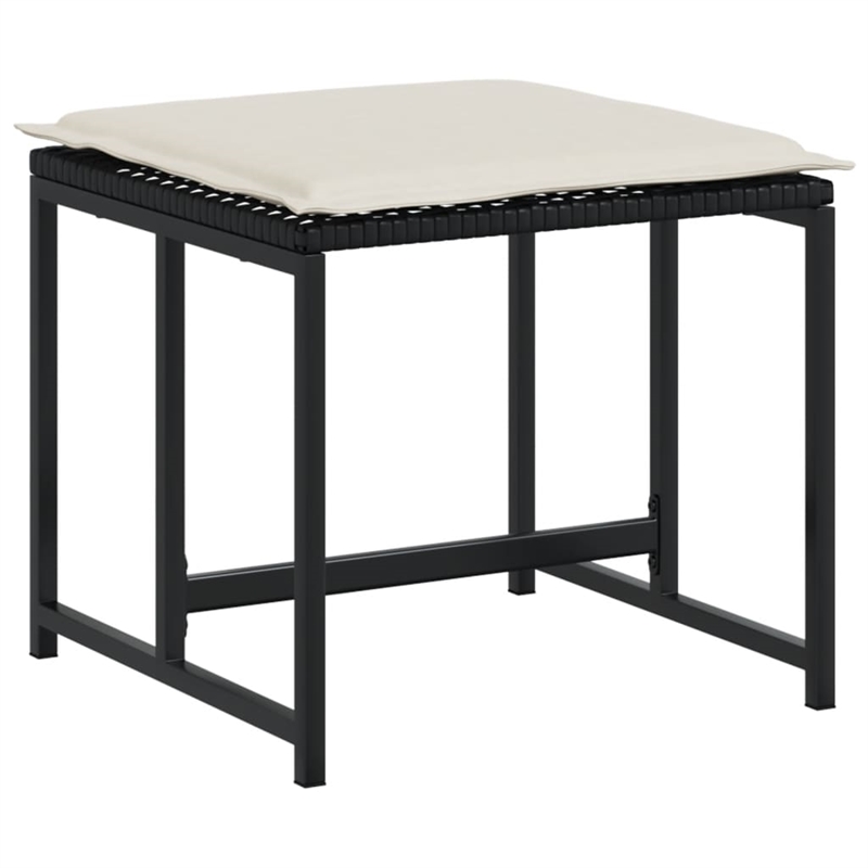 vidaXL 15 Piece Rattan Garden Dining Set in Black/Cream White