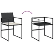 vidaXL 15 Piece Rattan Garden Dining Set in Black/Cream White