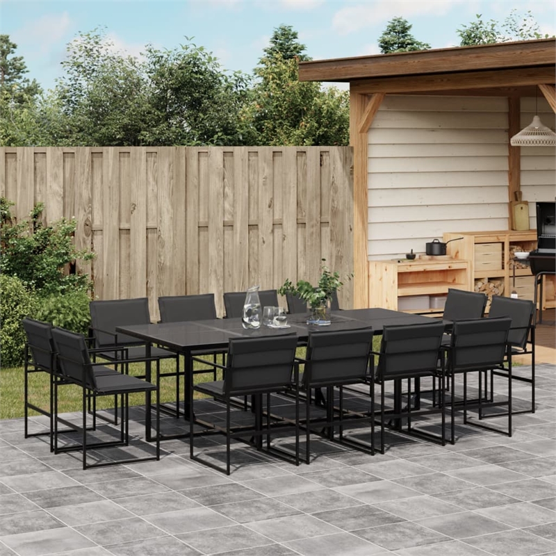 vidaXL Steel Garden Dining Set in Black