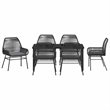 vidaXL 7 Piece Poly Rattan Garden Dining Set with Cushions in Black