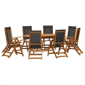 vidaXL Garden Dining Set in Black/Brown