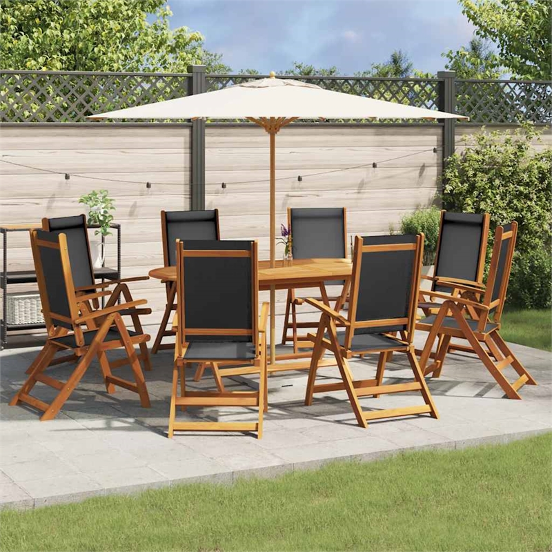 vidaXL Garden Dining Set in Black/Brown