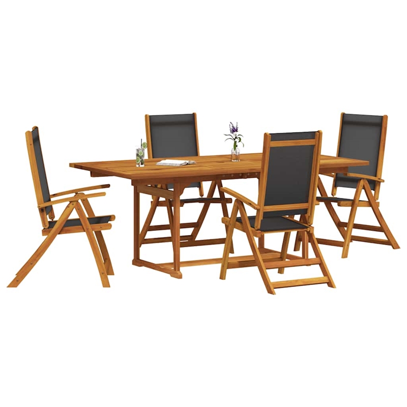 vidaXL 5 Piece Garden Dining Set in Brown