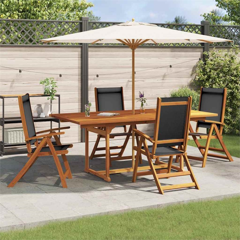 vidaXL 5 Piece Garden Dining Set in Brown