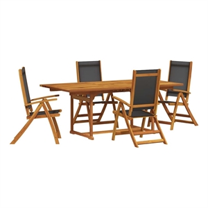 vidaXL 5 Piece Garden Dining Set in Brown