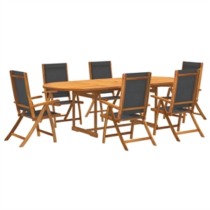 vidaXL 7 Piece Garden Dining Set in Brown