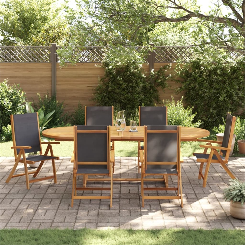 vidaXL 7 Piece Garden Dining Set in Brown