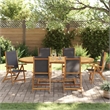 vidaXL 7 Piece Garden Dining Set in Brown