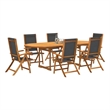 vidaXL 7 Piece Garden Dining Set in Brown