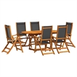 vidaXL 7 Piece Garden Dining Set in Black