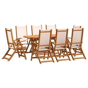 vidaXL 9 Piece Garden Dining Set in Brown