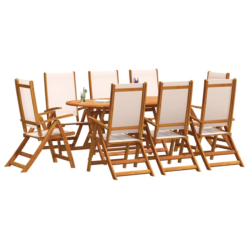 vidaXL 9 Piece Garden Dining Set in Brown