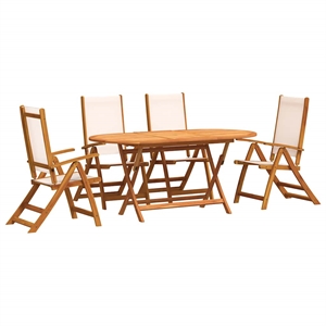 vidaXL 5 Piece Garden Dining Set in Brown
