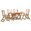 vidaXL 5 Piece Garden Dining Set in Brown