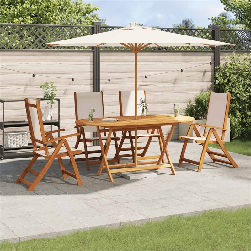 vidaXL 5 Piece Garden Dining Set in Brown