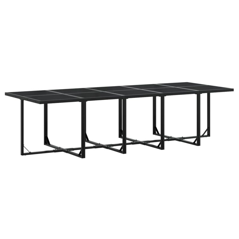 vidaXL 11 Piece Poly Rattan Garden Dining Set in Black/Cream White