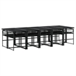 vidaXL 11 Piece Poly Rattan Garden Dining Set in Black/Cream White