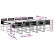 vidaXL 11 Piece Poly Rattan Garden Dining Set in Black/Cream White