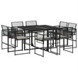 vidaXL 9 Piece Garden Dining Set in Black