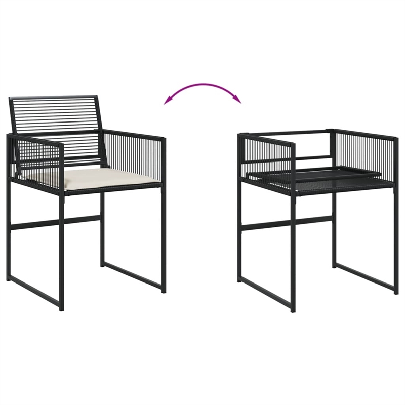 vidaXL 9 Piece Garden Dining Set in Black