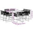 vidaXL 9 Piece Garden Dining Set in Black