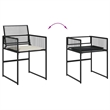vidaXL 11 Piece Rattan Garden Dining Set in Black/Cream White