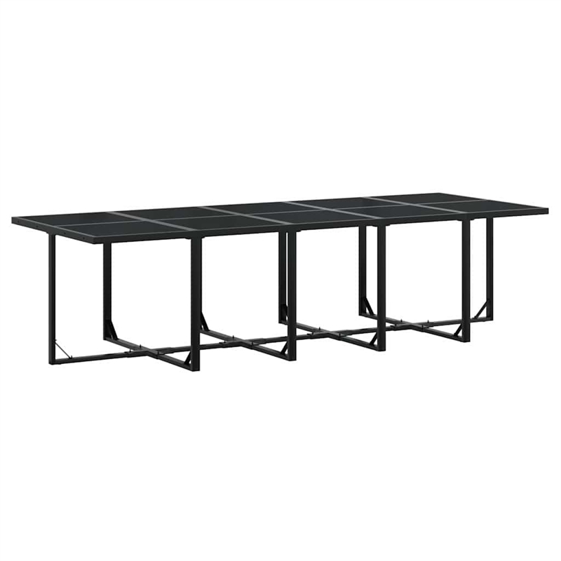 vidaXL 11 Piece Rattan Garden Dining Set in Black/Cream White