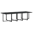 vidaXL 11 Piece Rattan Garden Dining Set in Black/Cream White