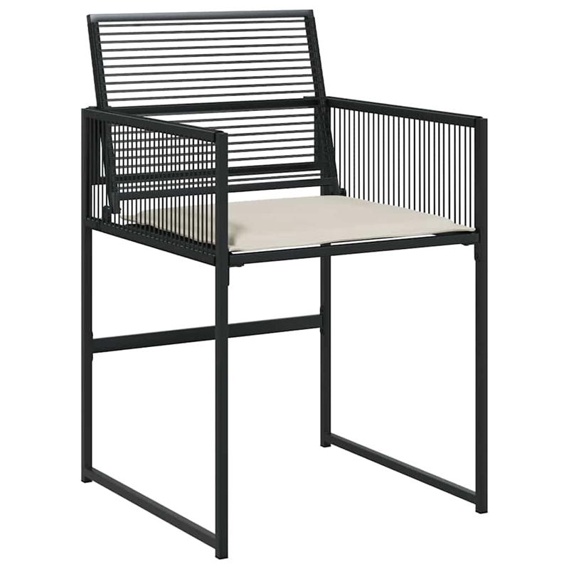 vidaXL 11 Piece Rattan Garden Dining Set in Black/Cream White