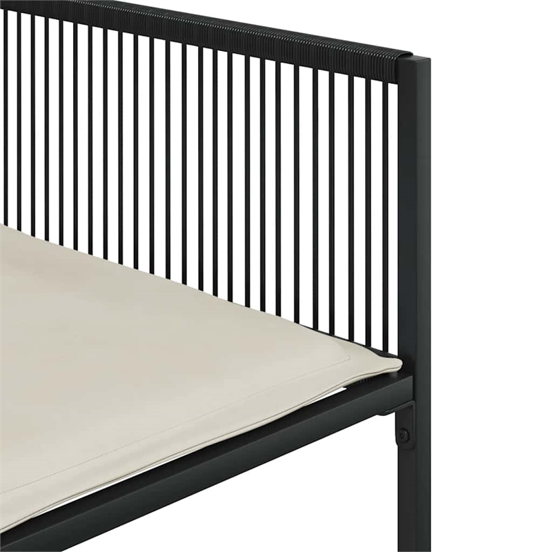 vidaXL 11 Piece Rattan Garden Dining Set in Black/Cream White