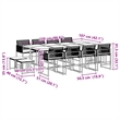 vidaXL 13 Piece Poly Rattan Garden Dining Set in Black/Cream White