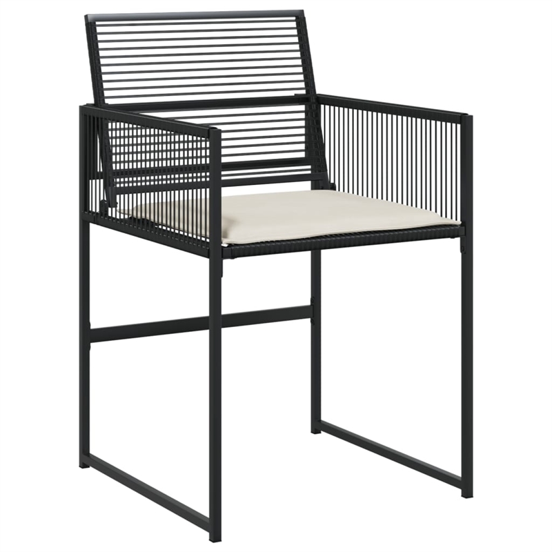vidaXL 13 Piece Poly Rattan Garden Dining Set in Black/Cream White