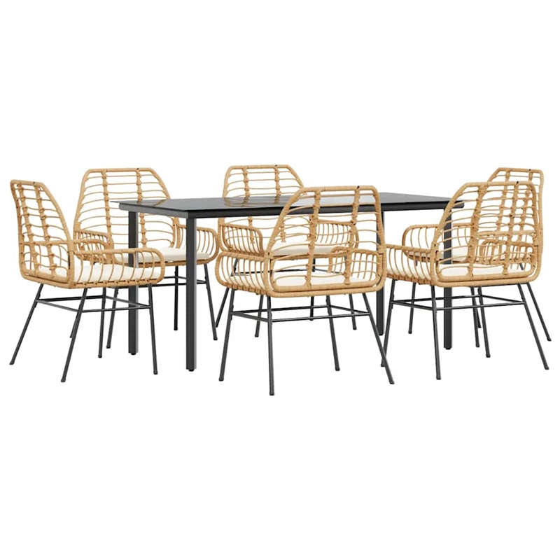 vidaXL Garden Dining Set in Brown