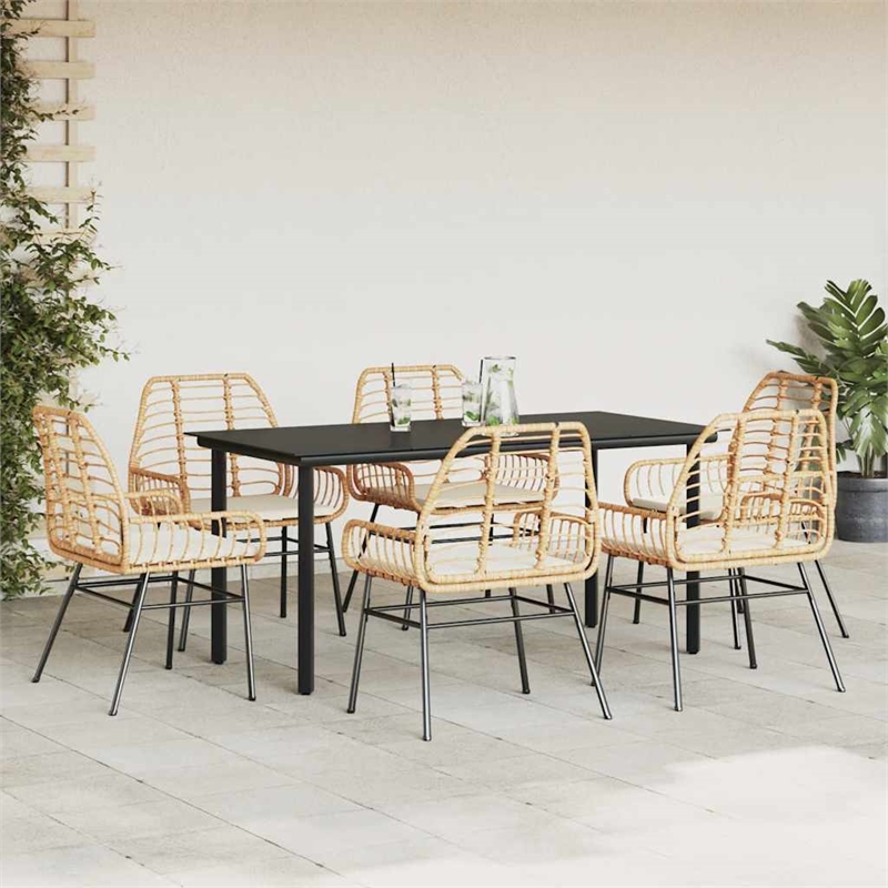vidaXL Garden Dining Set in Brown