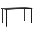 vidaXL 5 Piece Poly Rattan Garden Dining Set in Black/Dark Gray