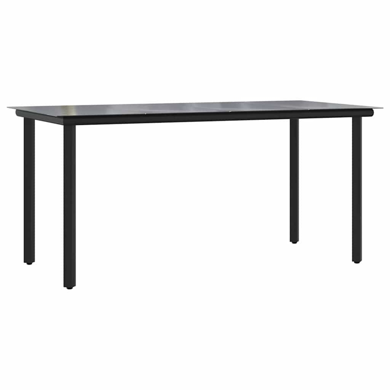 vidaXL 5 Piece Poly Rattan Garden Dining Set in Black/Dark Gray