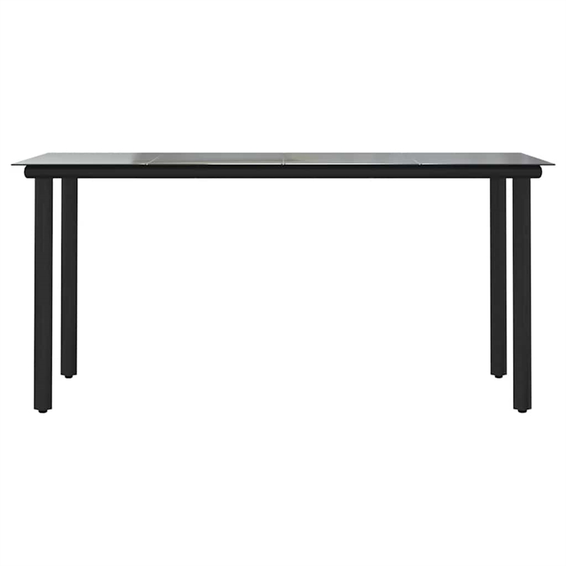 vidaXL 5 Piece Poly Rattan Garden Dining Set in Black/Dark Gray