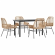 vidaXL 5 Piece Steel Garden Dining Set in Black