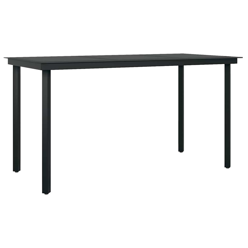 vidaXL 5 Piece Steel Garden Dining Set in Black
