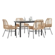 vidaXL 5 Piece Steel Garden Dining Set in Black